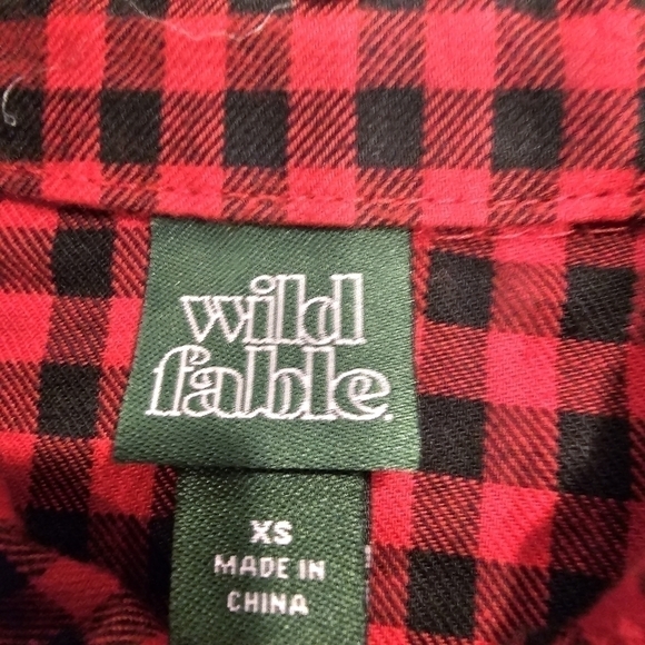 Wild FABLE WOMEN'S CROPPED PLAID LONG SLEEVE SNAP FLANNEL WESTERN SHIRT sz XS - Picture 6 of 10